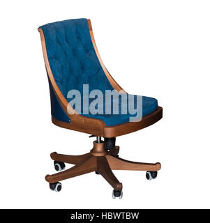 Modern rotating blue office chair Stock Photo