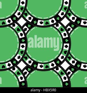 seamless pattern. EPS 10 vector illustration. used for printing, websites, design, ukrasheniayya, interior, fabrics, etc. poker chips green Stock Vector