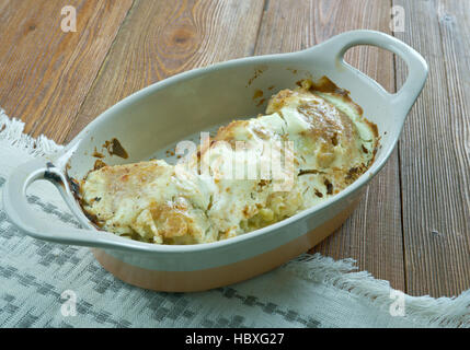 galki bulbyanye - Belarusian potato dumplings stuffed with meat Stock Photo
