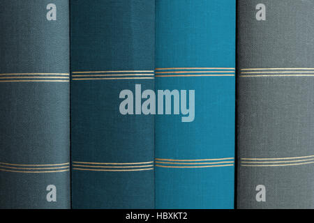 stack of books, book spines in row Stock Photo