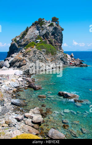 Agios Ioannis chapel at Skopelos island in Greece Stock Photo