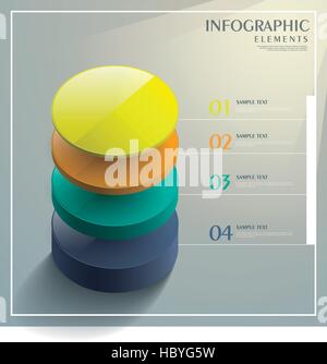 3d vector abstract cylinder tower infographic elements Stock Vector ...
