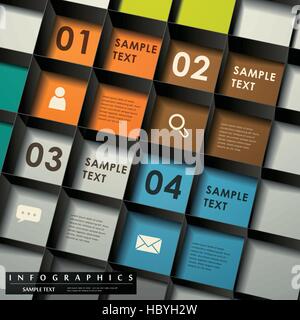 realistic vector abstract 3d lattice infographic elements Stock Vector