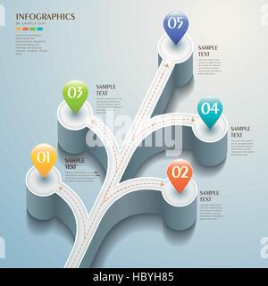 realistic vector abstract 3d road infographic elements Stock Vector