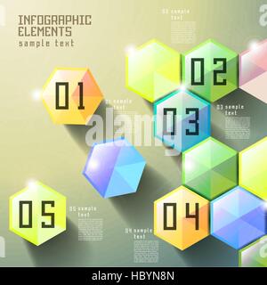 modern vector abstract hexagonal infographic elements Stock Vector