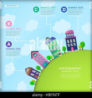 vector illustration house abstract infographic elements Stock Vector