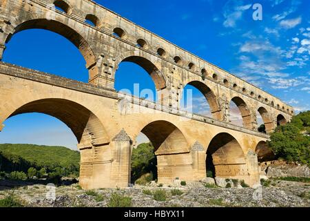 Roman aqueduct, Pont du Gard, Nimes, France Stock Photo