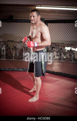 Dan Henderson at a workout session at the Legends gym on March 17, 2010 in Hollywood, California. Photo by Francis Specker Stock Photo