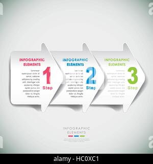 abstract 3d arrow paper infographic elements Stock Vector