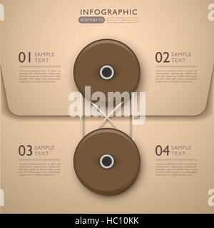 vector abstract 3d paper infographics. can be used for workflow layout, diagram, number options, web design. Stock Vector