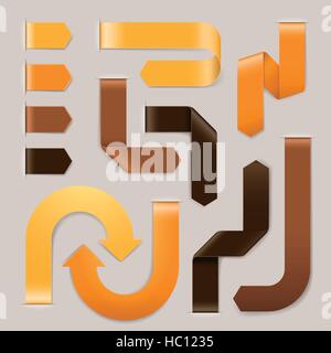 modern ribbon arrows set over grey background Stock Vector