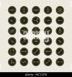 elegant arrow icons design set isolated on beige background Stock Vector