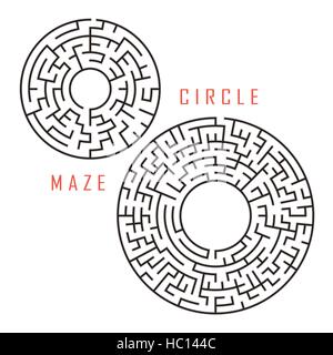 circular maze set isolated on white background Stock Vector Image & Art ...