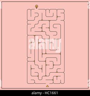 creative rectangular maze isolated on pink background Stock Vector