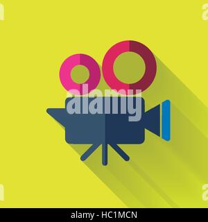 Projector icon in flat style. Cinema camera vector illustration on ...