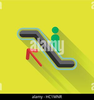 escalator up icon in colorful flat design style Stock Vector