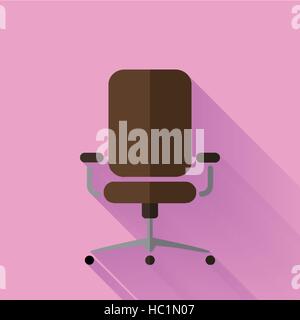 office chair icon in colorful flat design style Stock Vector