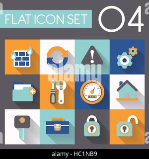 internet and web icon set in flat design Stock Vector
