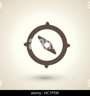 retro style compass icon isolated on brown background Stock Vector