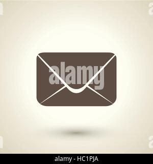 retro style email  icon isolated on brown background Stock Vector