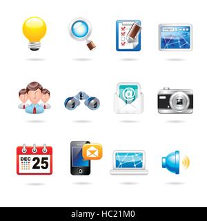 12 communication and internet icon set Stock Vector