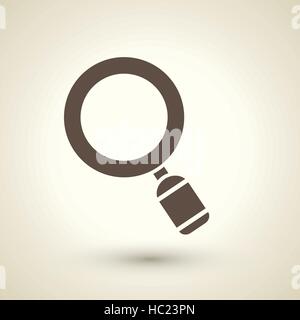 retro style search icon isolated on brown background Stock Vector