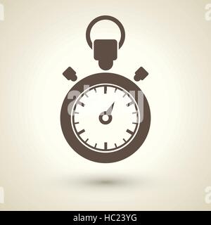 retro style stopwatch icon isolated on brown background Stock Vector