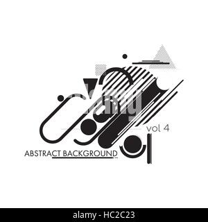 Minimal abstract background black and white Stock Vector
