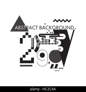Minimal abstract background black and white Stock Vector