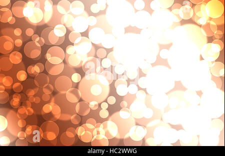 abstract gold and brown Bokeh circles for Christmas background, glitter light Defocused and Blurred Bokeh Stock Photo