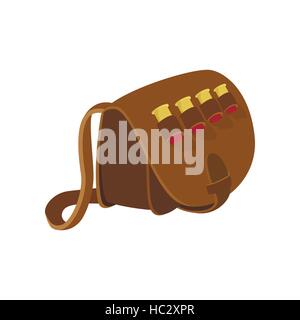 Hunter leather bag cartoon icon Stock Vector