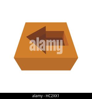 Arrow in cardboard box icon Stock Vector
