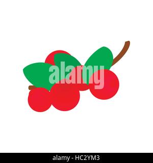 Cranberry with leaf isometric 3d icon Stock Vector