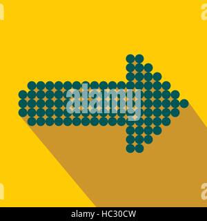 Blue dot arrow flat icon Stock Vector