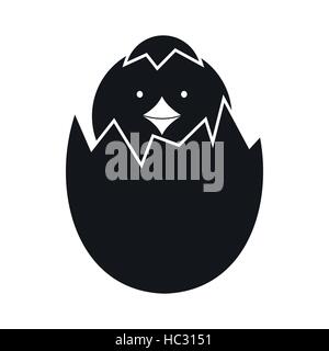 Newborn chicken hatched from the egg icon Stock Vector