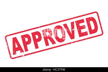 stamp approved with red text over white background Stock Vector