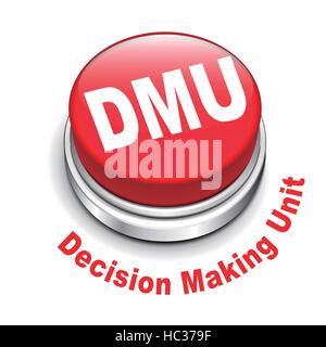 3d illustration of dmu decision making unit button isolated white background Stock Vector