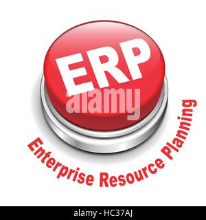3d illustration of ERP Enterprise Resource Planning isolated white background Stock Vector