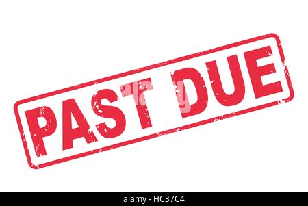 stamp past due with red text over white background Stock Vector
