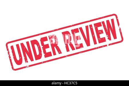 stamp under review with red text over white background Stock Vector