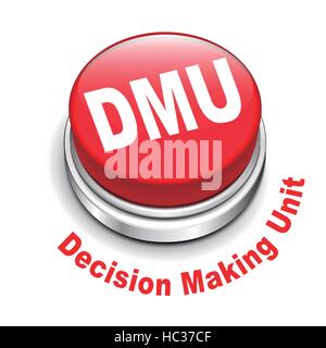 3d illustration of dmu decision making unit button isolated white background Stock Vector