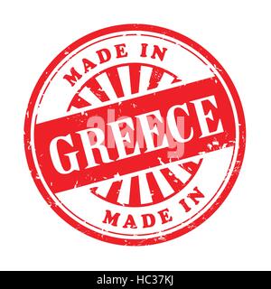 illustration of grunge rubber stamp with the text made in Greece written inside Stock Vector