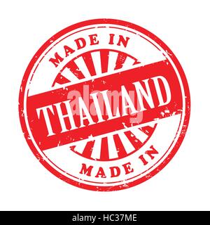 illustration of grunge rubber stamp with the text made in Thailand written inside Stock Vector