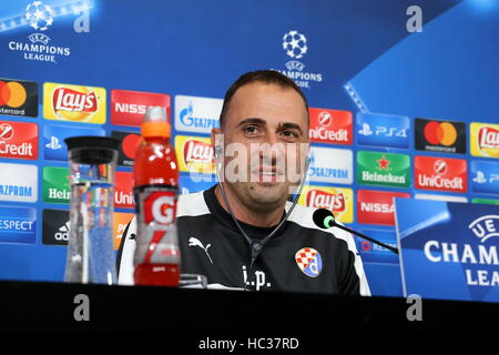 Turin, Italy. 06th Dec, 2016. Juventus Stadium, Turin, Turin, Italy - 01/11/2016: Ivaylo Petev speaks during a Dinamo Zagreb press conference ahead of the UEFA Champions League Group H match between Juventus FC and Dinamo Zagreb at the Juventus Stadium. © Massimiliano Ferraro/Pacific Press/Alamy Live News Stock Photo