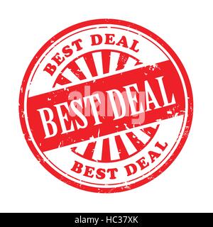 illustration of grunge rubber stamp with the text best deal written inside Stock Vector
