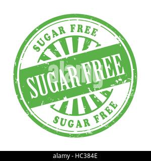 illustration of grunge rubber stamp with the text sugar free written inside Stock Vector