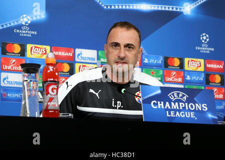 Turin, Italy. 06th Dec, 2016. Juventus Stadium, Turin, Turin, Italy - 01/11/2016: Ivaylo Petev speaks during a Dinamo Zagreb press conference ahead of the UEFA Champions League Group H match between Juventus FC and Dinamo Zagreb at the Juventus Stadium. © Massimiliano Ferraro/Pacific Press/Alamy Live News Stock Photo