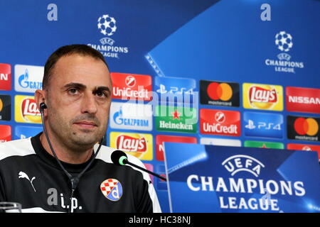 Turin, Italy. 06th Dec, 2016. Juventus Stadium, Turin, Turin, Italy - 01/11/2016: Ivaylo Petev speaks during a Dinamo Zagreb press conference ahead of the UEFA Champions League Group H match between Juventus FC and Dinamo Zagreb at the Juventus Stadium. © Massimiliano Ferraro/Pacific Press/Alamy Live News Stock Photo