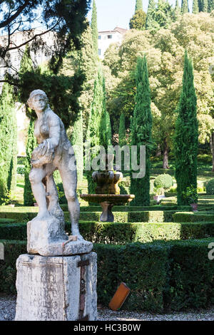 VERONA, ITALY - OCTOBER 10, 2016 - Giusti Garden in Verona. The Giusti Garden is the Italian Renaissance gardens , it were planted in 1580. Stock Photo