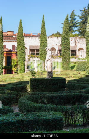 VERONA, ITALY - OCTOBER 10, 2016 - landscape of Giusti Garden in Verona. The Giusti Garden is the Italian Renaissance gardens , it were planted in 158 Stock Photo